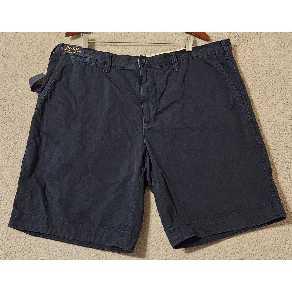 Polo Ralph Lauren Mens Navy Blue Classic Fit Chino Shorts Big 44B NWT
